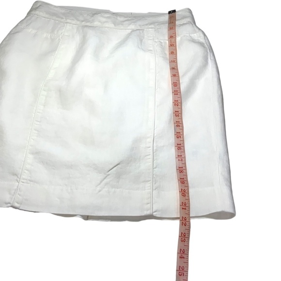 BANANA REPUBLIC 100% Linen White Mini Skirt Lined in 100% Cotton US Sz 12 - Picture 7 of 10